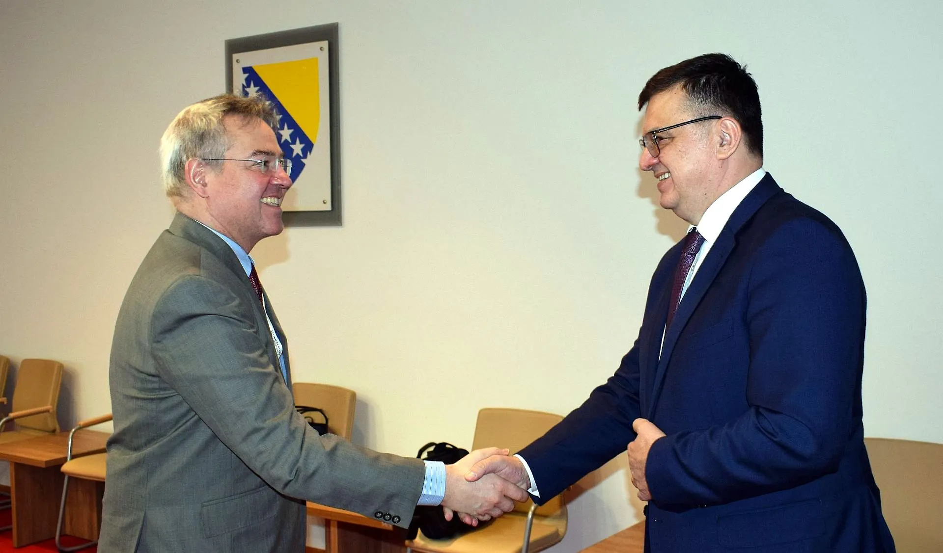 Chairman Telgetija with Head of IMF Mission for BIH Petri