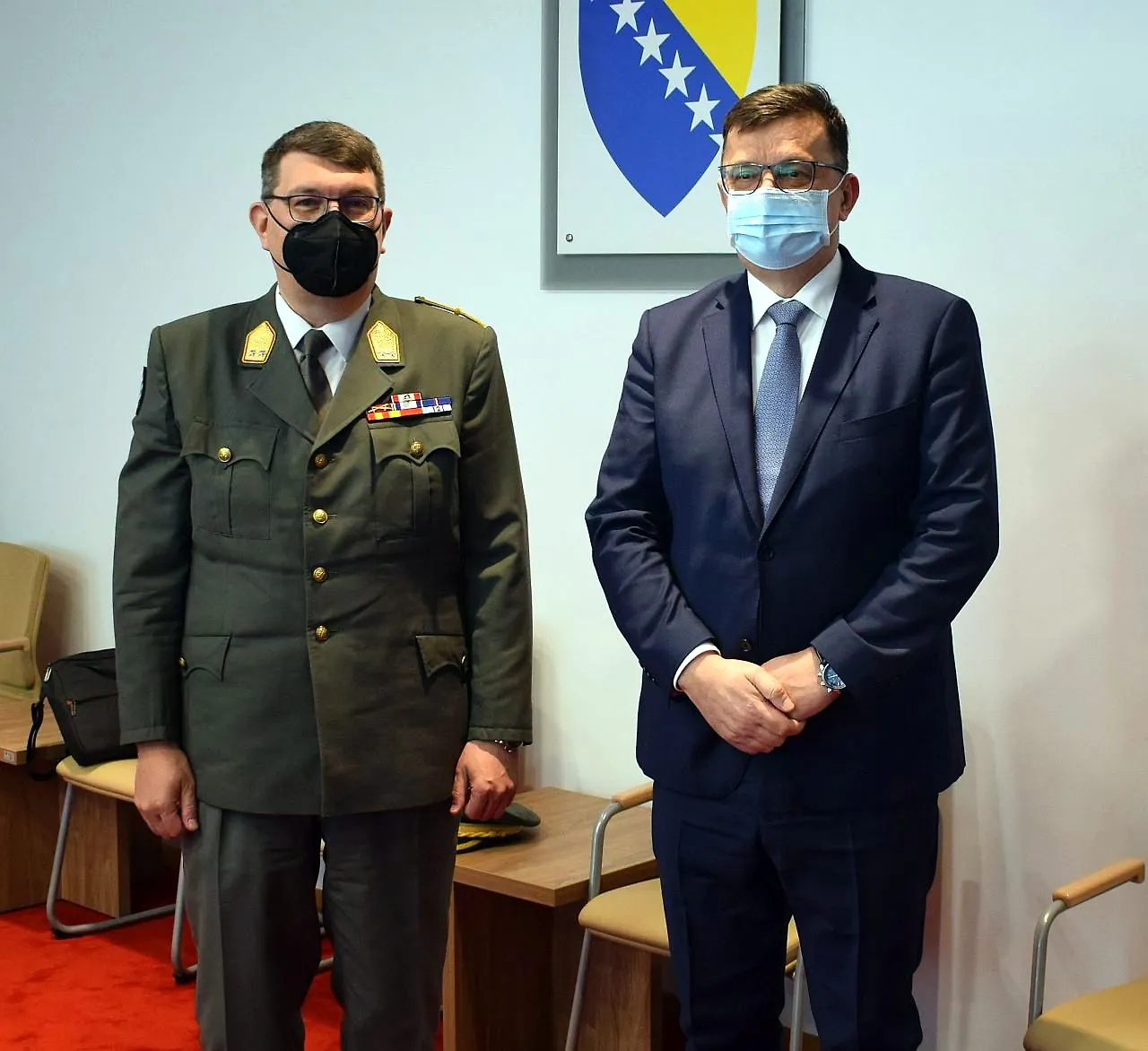 Chairman Tegeltija with KFOR Commander Major-General Platzer
