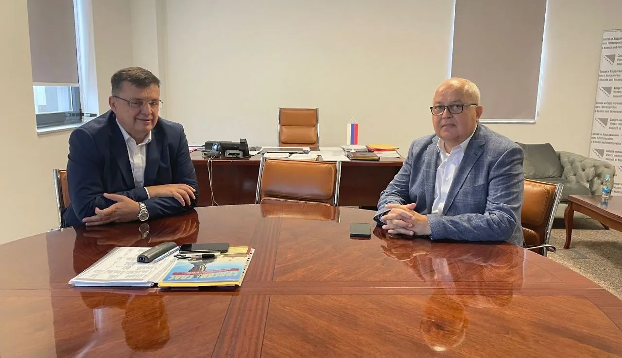 Chairman Tegeltija with President of BIH Volleyball Federation
