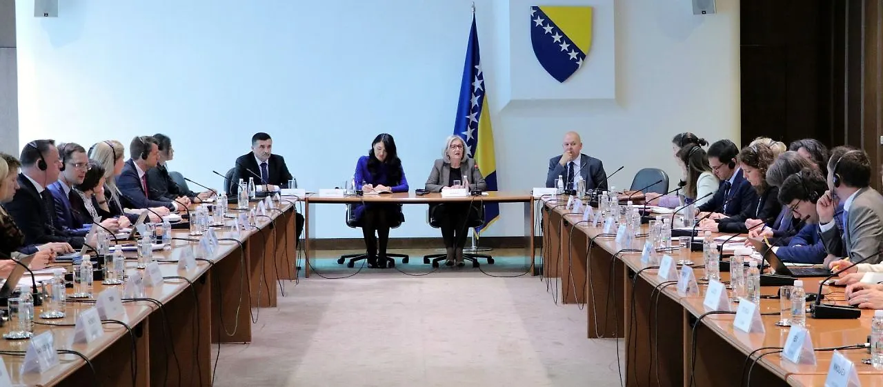 Chairwoman Krišto with COWEB Delegation on European Integrations of BIH