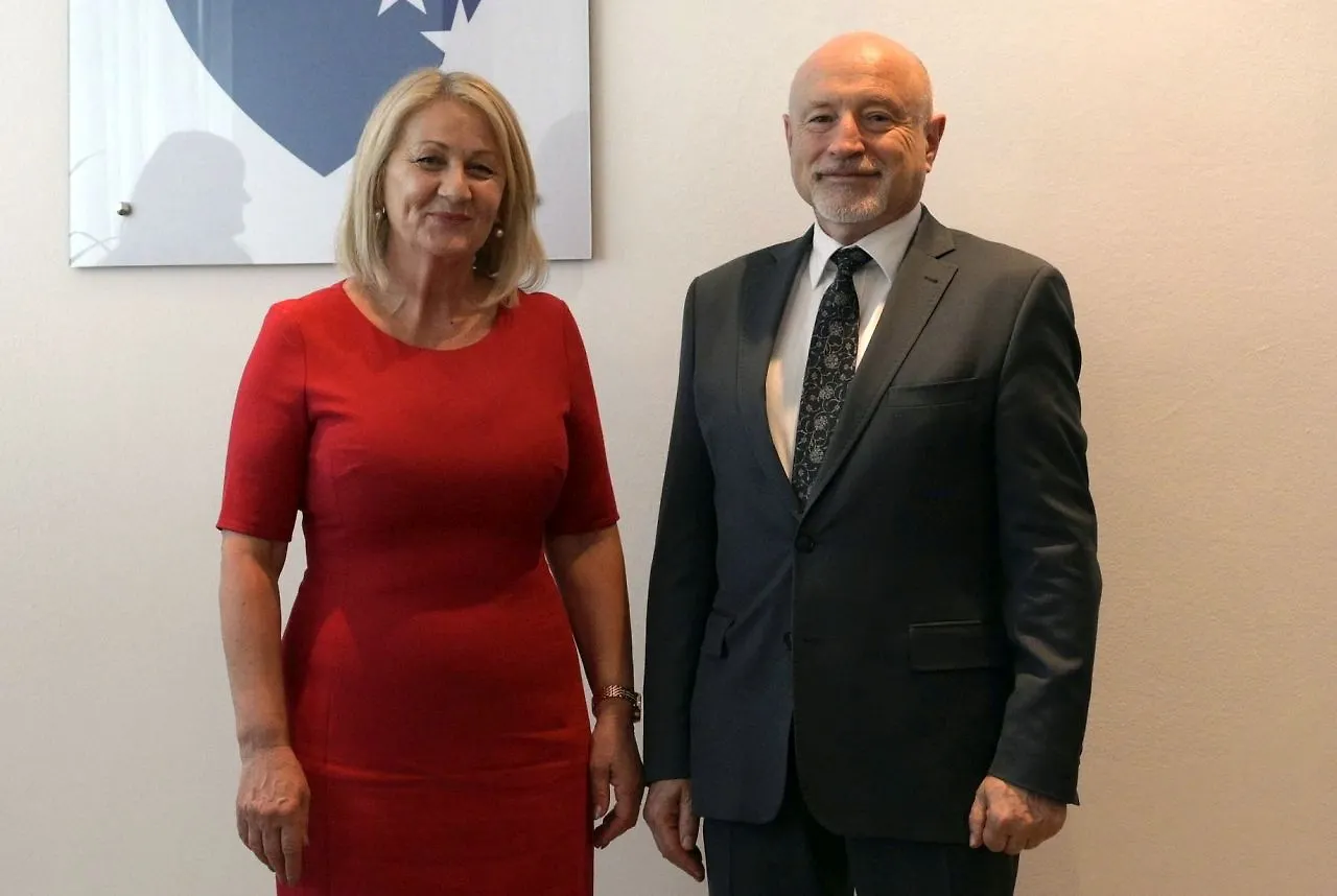 Chairwoman Krišto with Ambassador of Poland Lindenberg