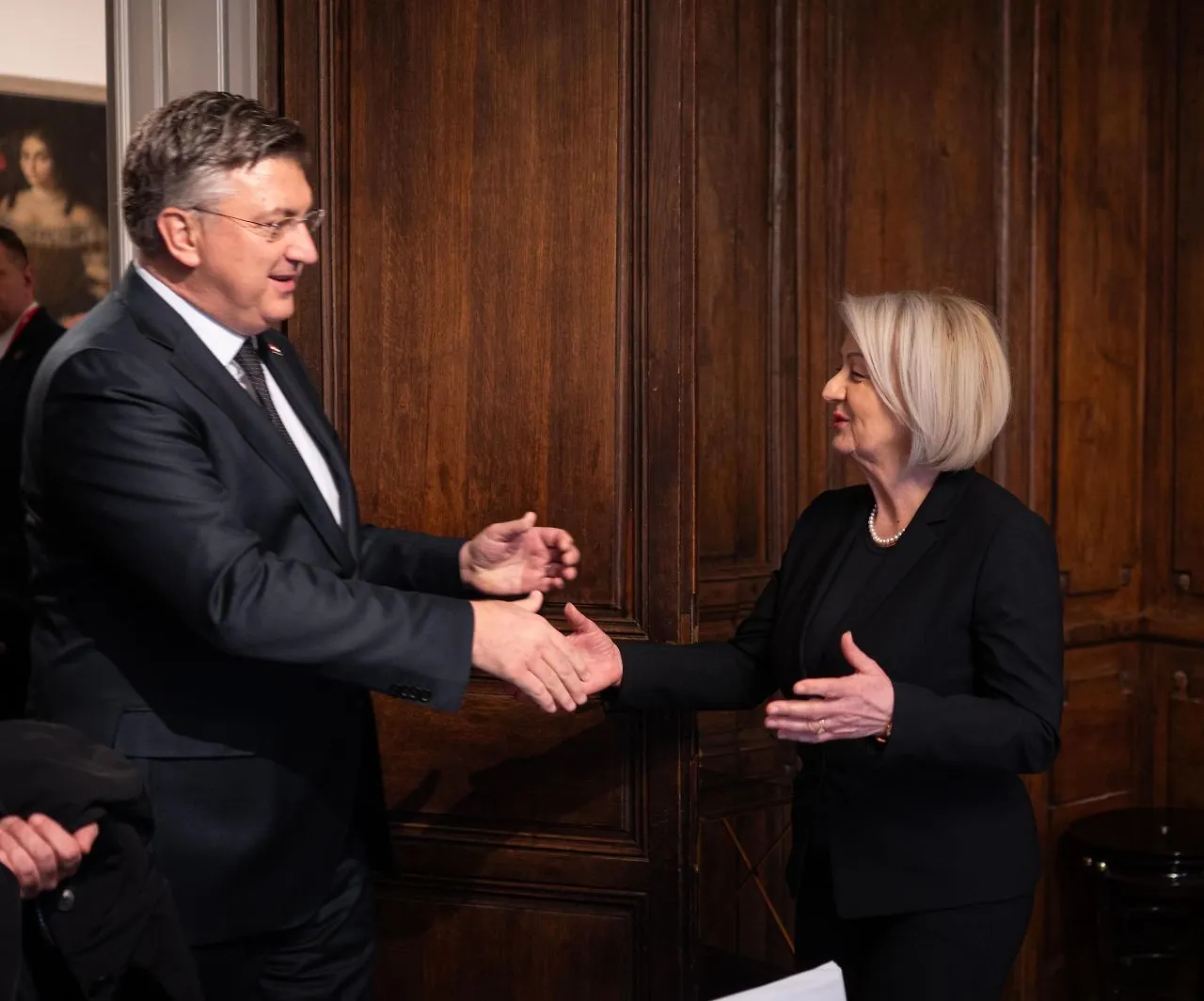 Chairwoman of Council of Ministers of BIH Borjana Krišto at Meeting with President of Government of Republic of Croatia Andrej Plenković and Minister of Foreign and European Affairs Gordan Grlić Radman
