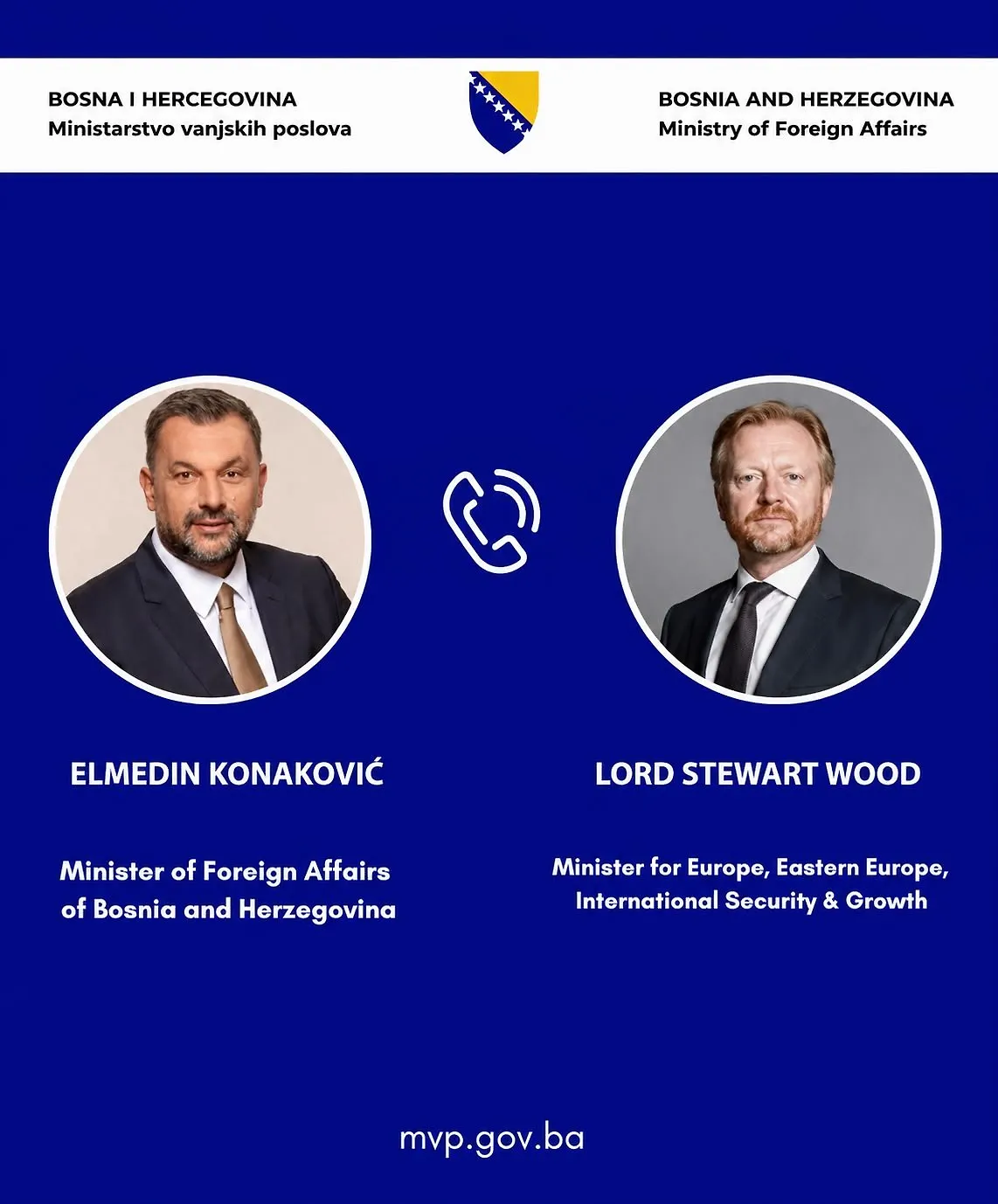 Ministar Konaković razgovarao telefonom s novim britanskim državnim ministrom za  Europu Lordom Woodom