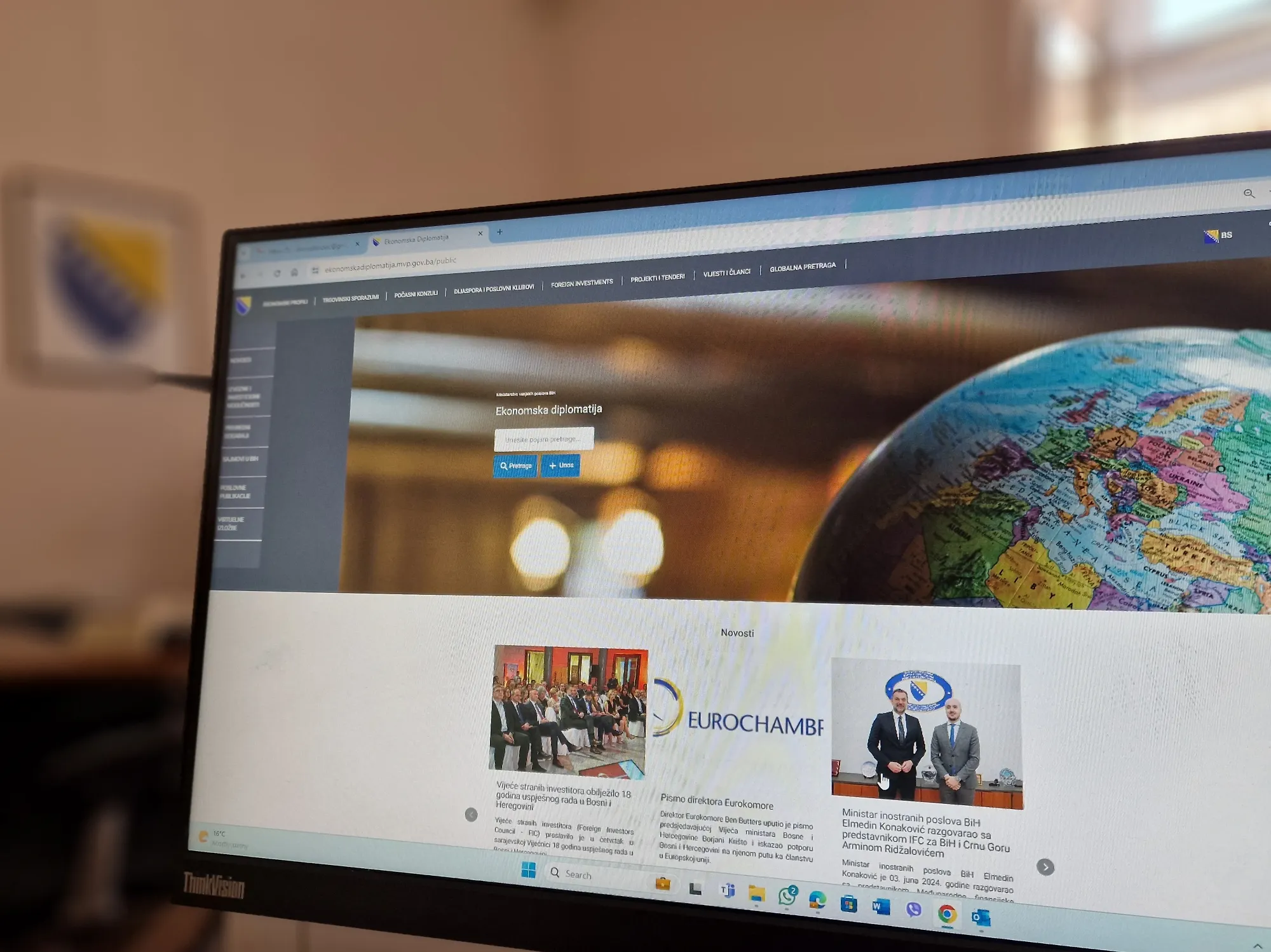 Poziv subjektima za prijavu na Digitalnu platformu ekonomske diplomatije Ministarstva vanjskih poslova Bosne i Hercegovine