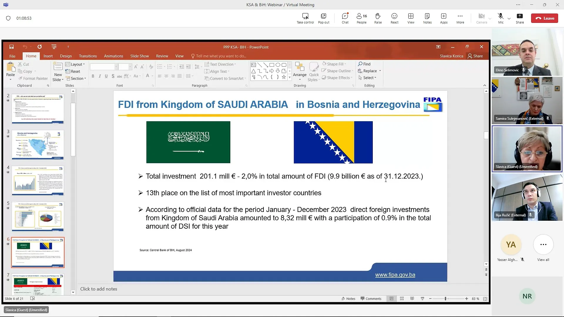 Održan webinar o privlačenju investicija i unapređenju ekonomskih odnosa Bosne i Hercegovine i Kraljevine Saudijske Arabije