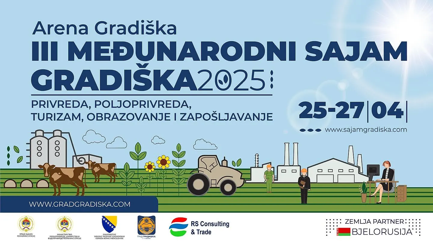 III MEĐUNARODNI SAJAM GRADIŠKA 2025
privreda, poljoprivreda, turizam, obrazovanje i zapošljavanje

