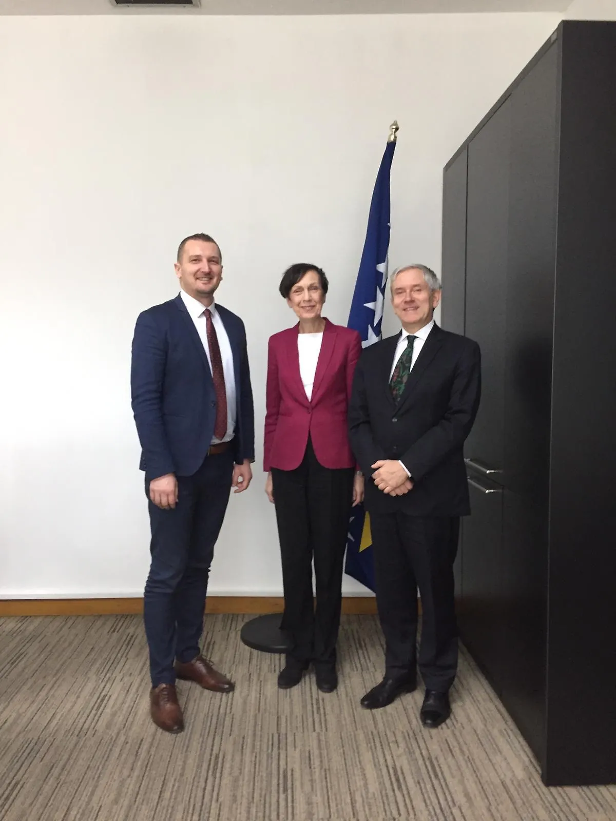 Ministar pravde Bosne i Hercegovine, Josip Grubeša sastao se sa ambasadoricom Savezne Republike Njemačke u BiH Margret Uebber i Guillaume Roussonom, ambasadorom Francuske u BiH