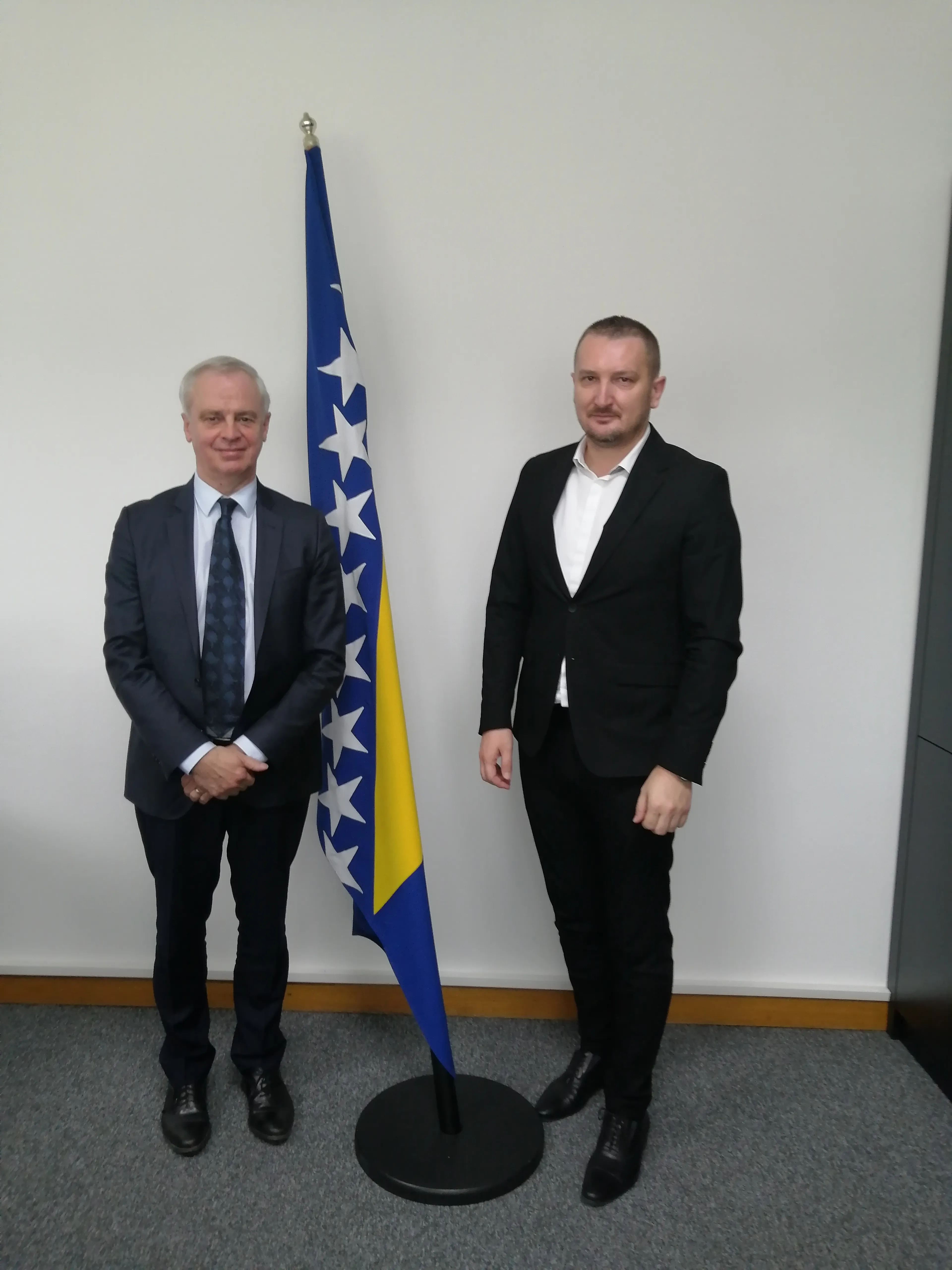 Ministar pravde BiH Josip Grubeša sa direktorom Vijeća Europe za ljudska prava  Christophom Poirelom