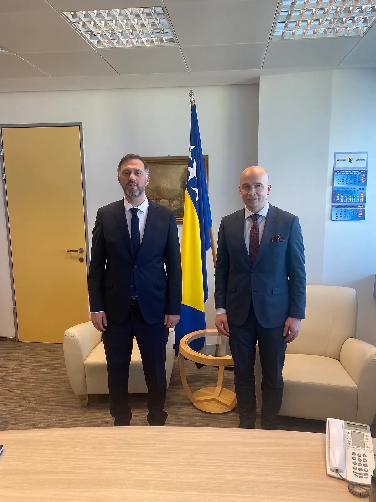 Sastanak Zamjenika ministra pravde BiH Nezira Pivića sa Savjetnikom za pravosuđe u ambasadi Republike Turske u BiH Ali Erdemom