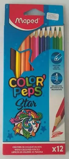 Drvene bojice „COLOR`PEPS STAR MAPED“