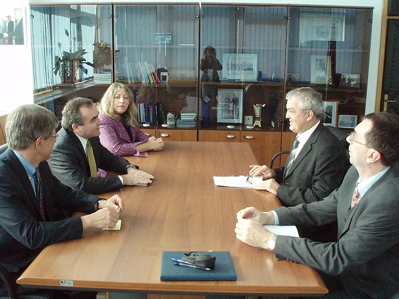 Razgovor  zamjenika  predsjedavajućeg Vijeća ministara i ministra finansija i trezora Dragana Vrankića sa  šefom   Misije MMF-a za BiH Costasom Christouom   