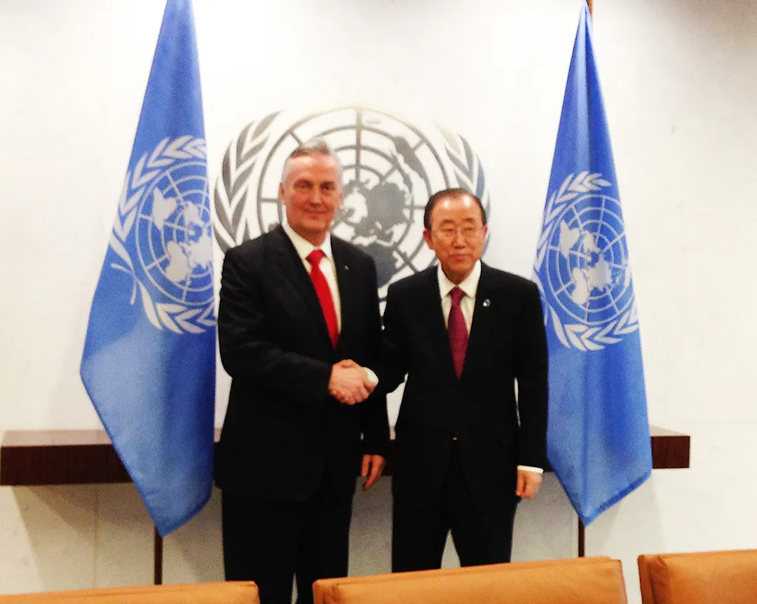 Mинистар Лагумџија у Њујорку са генералним секретаром УН-а Бан Ки-муном 