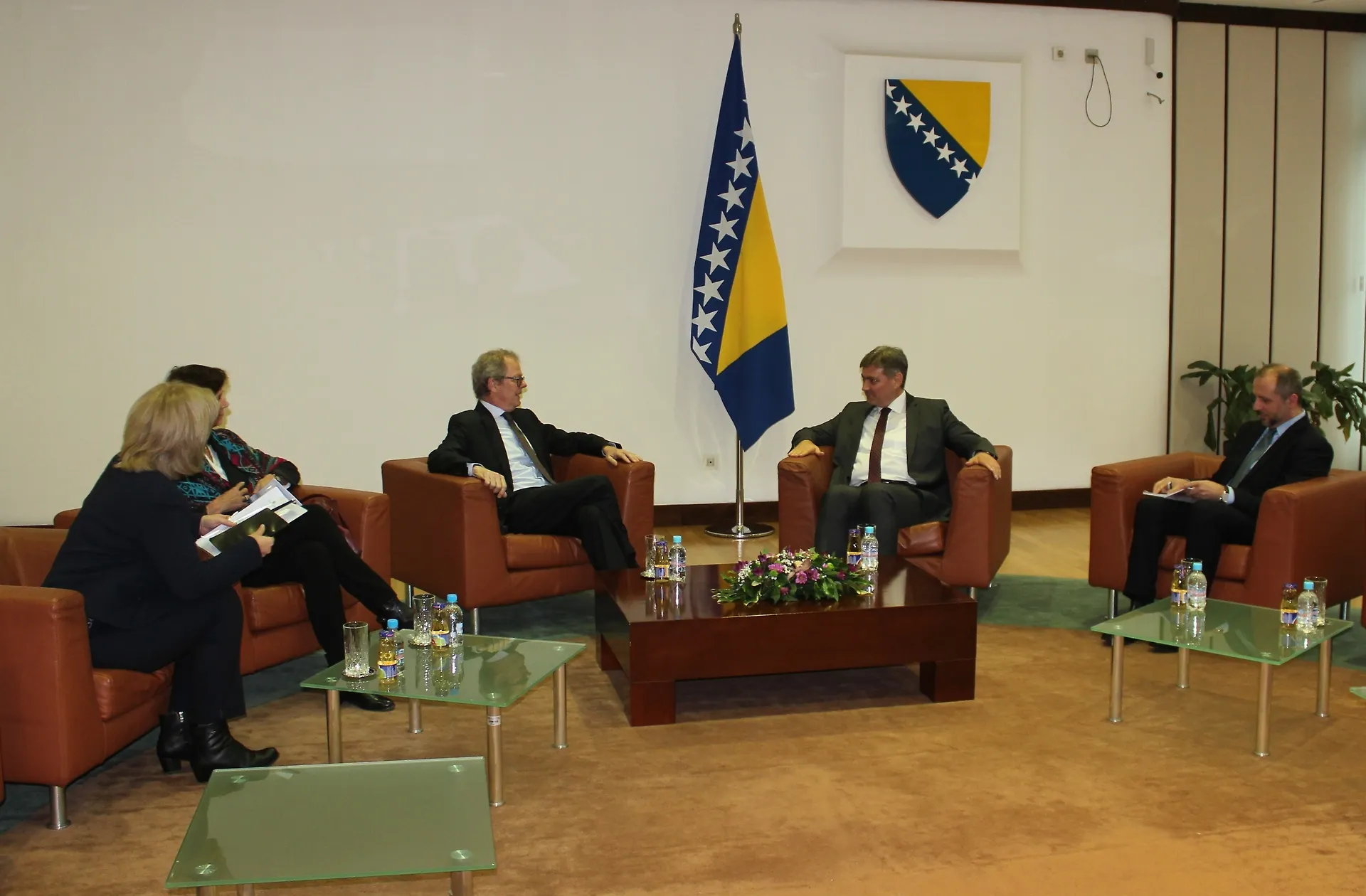 Chairman Zvizdič with Ambassadors of Greece, Sweden and Switzerland 