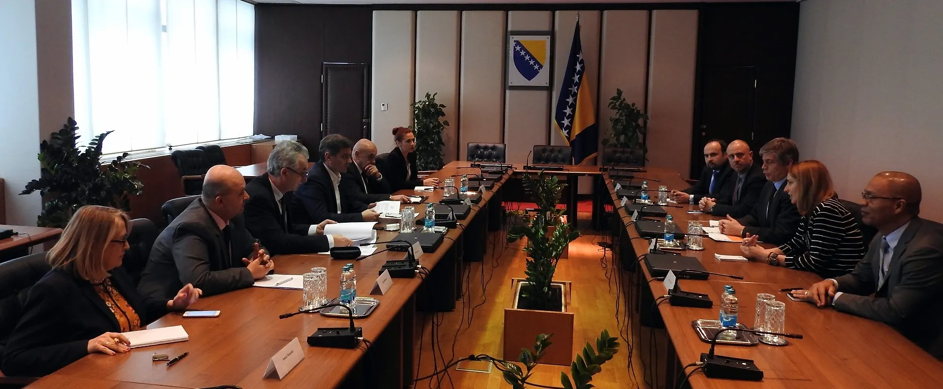 Chairman Zvizdić and Deputies Bevanda and Šarović Talk with Ambassador Wigemark