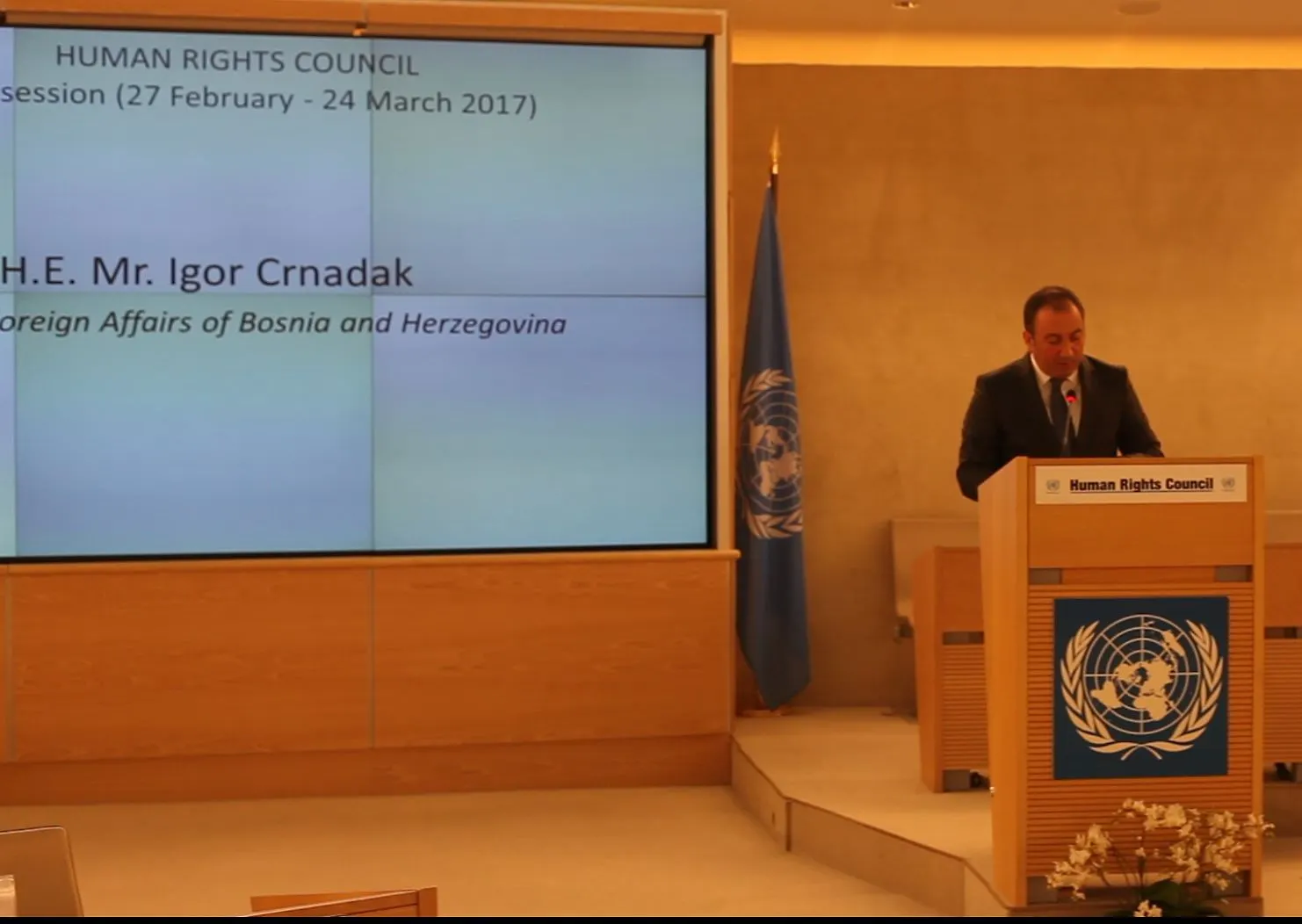 Министар спољних послова БиХ Игор Црнадак учествовао на
34. засједању Савјета за људска права
