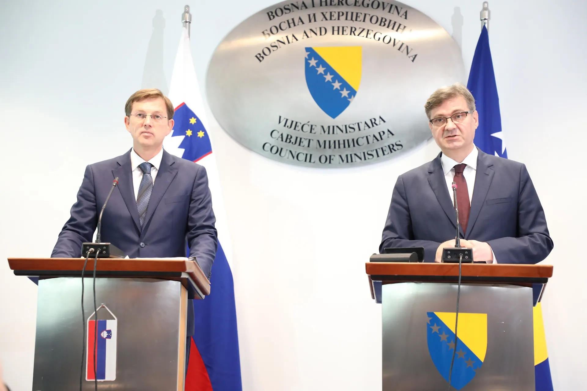 Izjave za medije predsjedavajućeg Zvizdića i premijera Slovenije Cerara (AUDIO)