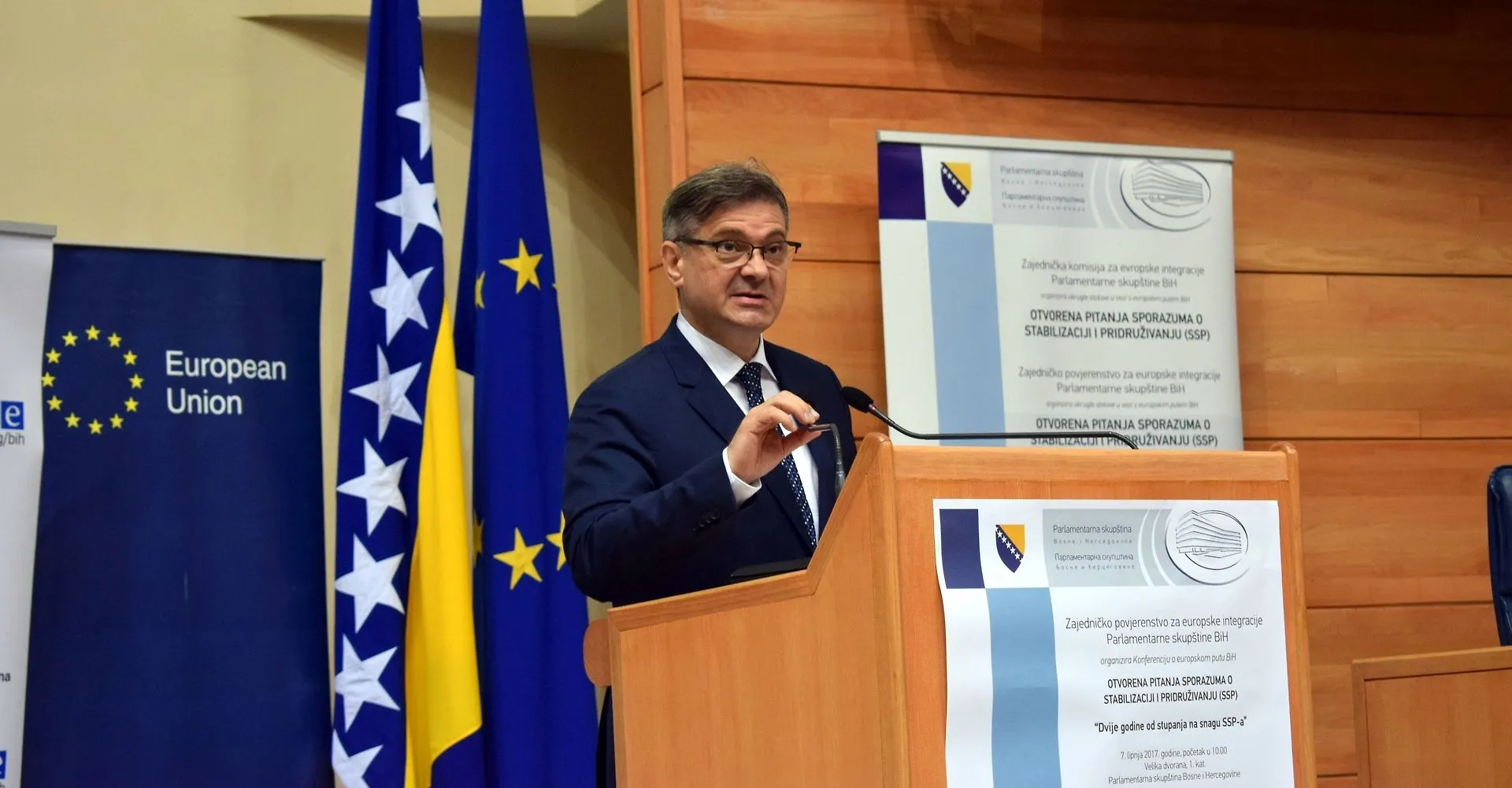 Obraćanje predsjedavajućeg Zvizdića na konferenciji posvećenoj drugoj godišnjici stupanja na snagu SSP-a 