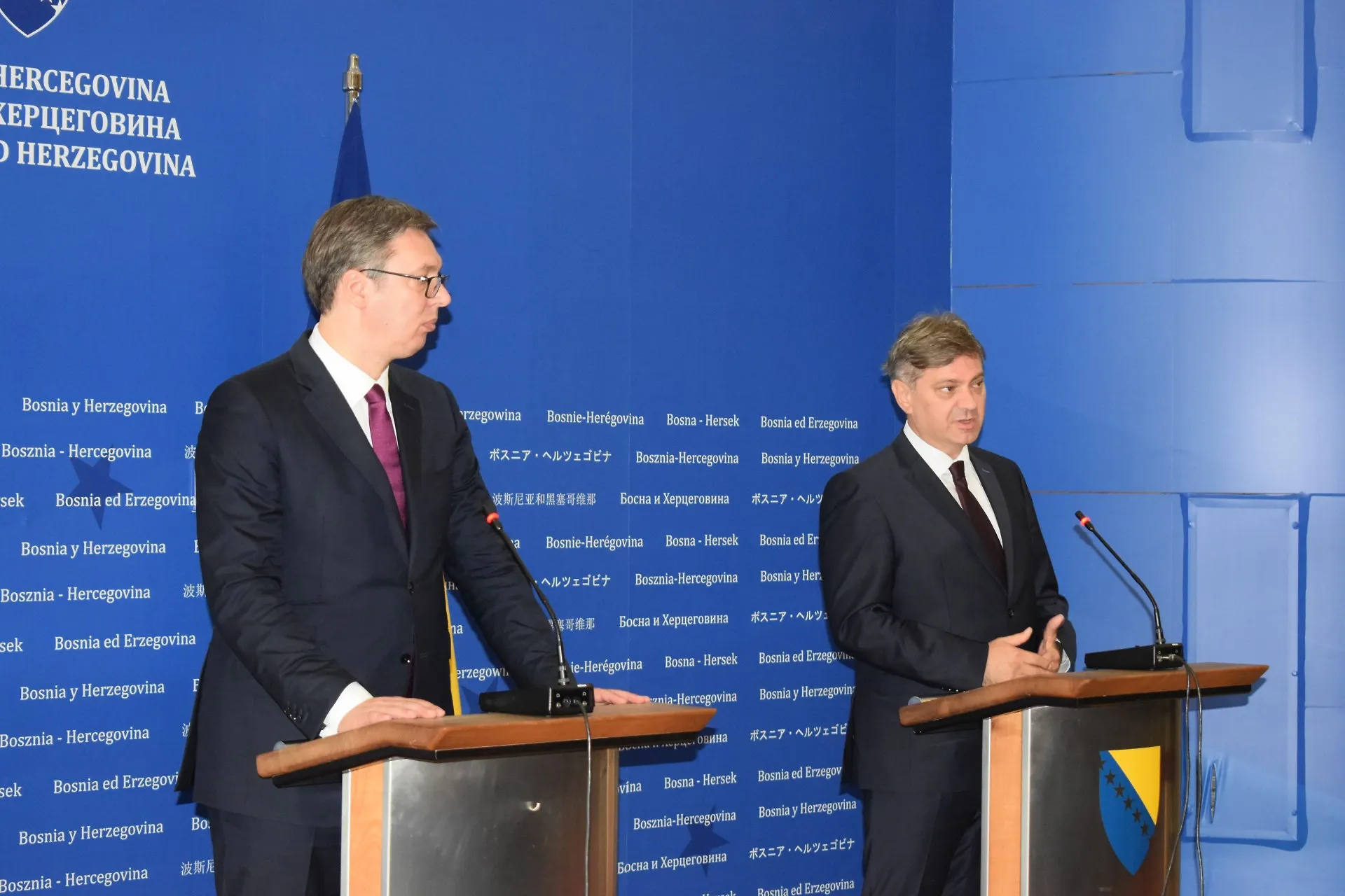 Izjave za medije predsjedavajućeg Zvizdića i predsjednika Vučića (AUDIO)