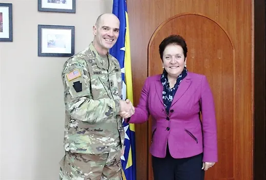 Министарка Пендеш разговарала са замјеником команданта Команде америчких копнених снага у Европи за резервне снаге и националну гарду