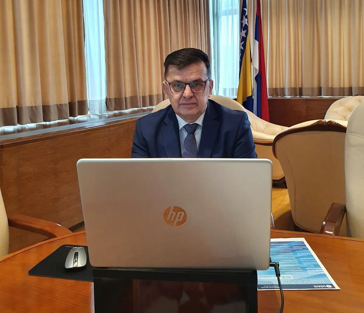 Обраћање предсједавајућег Тегелтије учесницима пројекта Е-УПРАВА