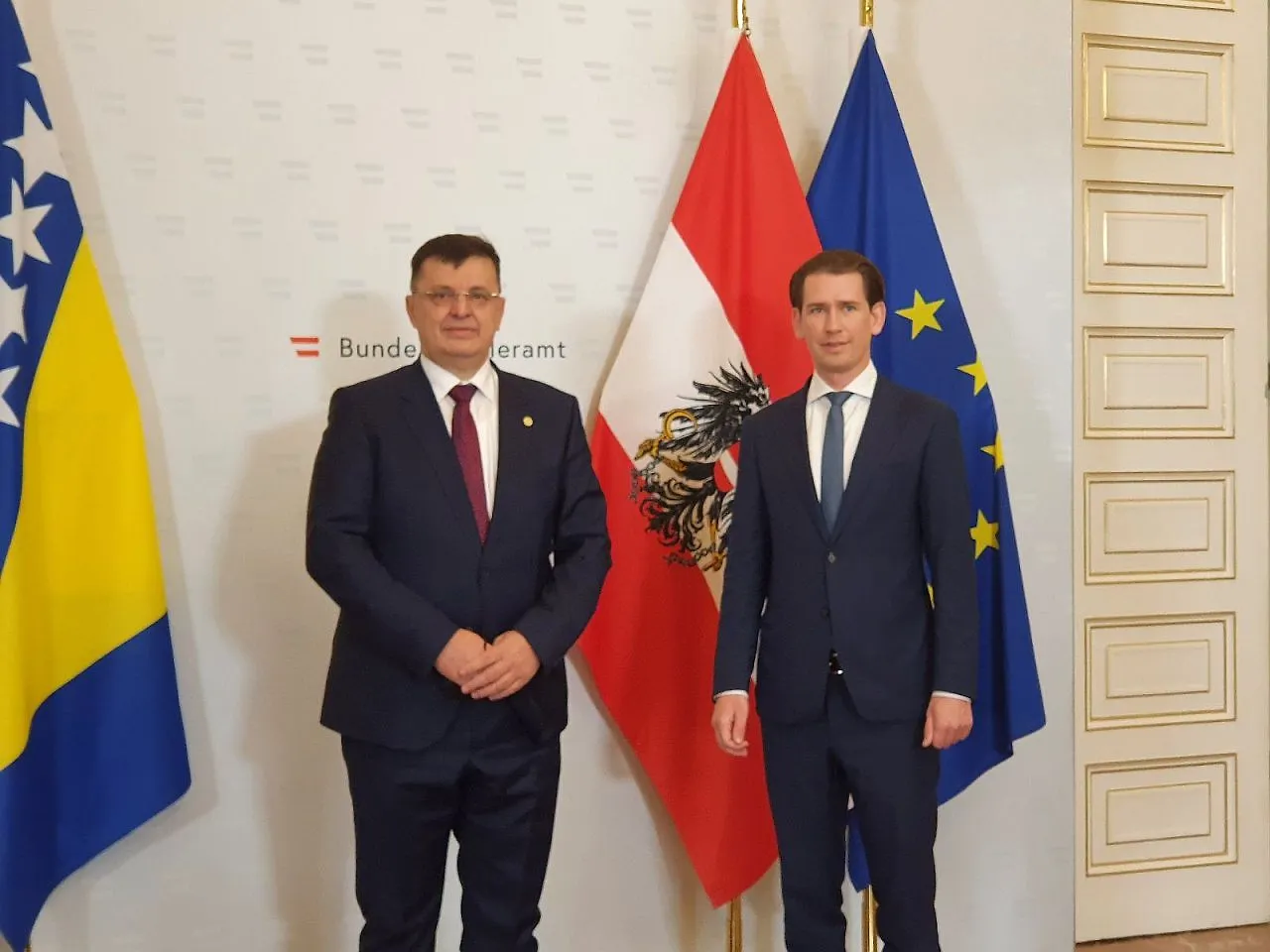 Chairman Tegeltija Talks with Austrian Chancellor Kurtz in Vienna