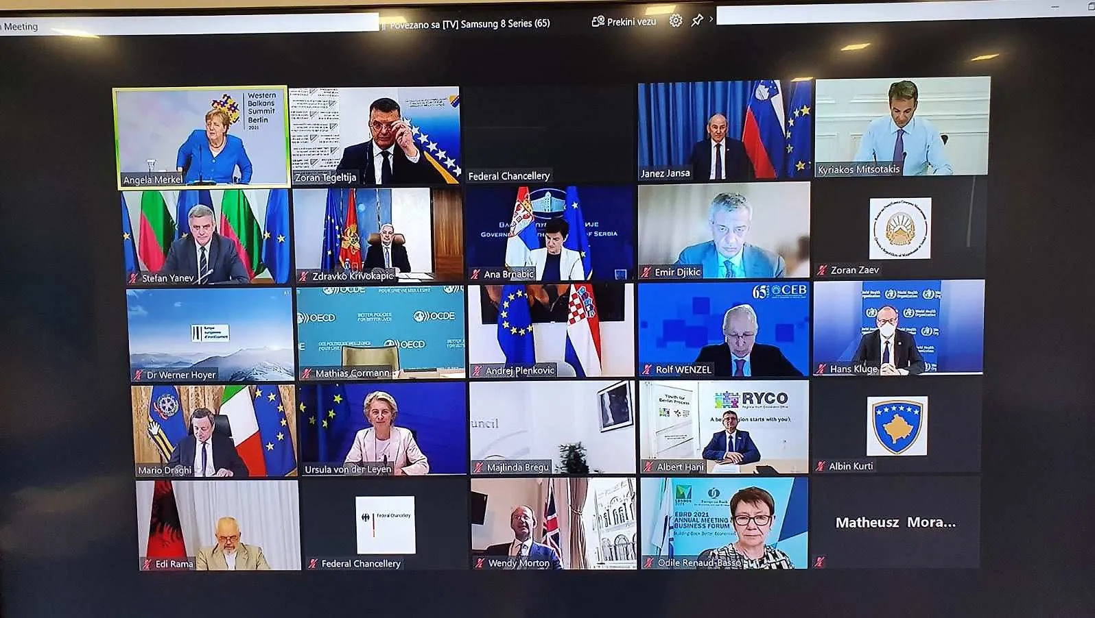 Chairman Tegeltija at Videoconference within Berlin Process on Western Balkans