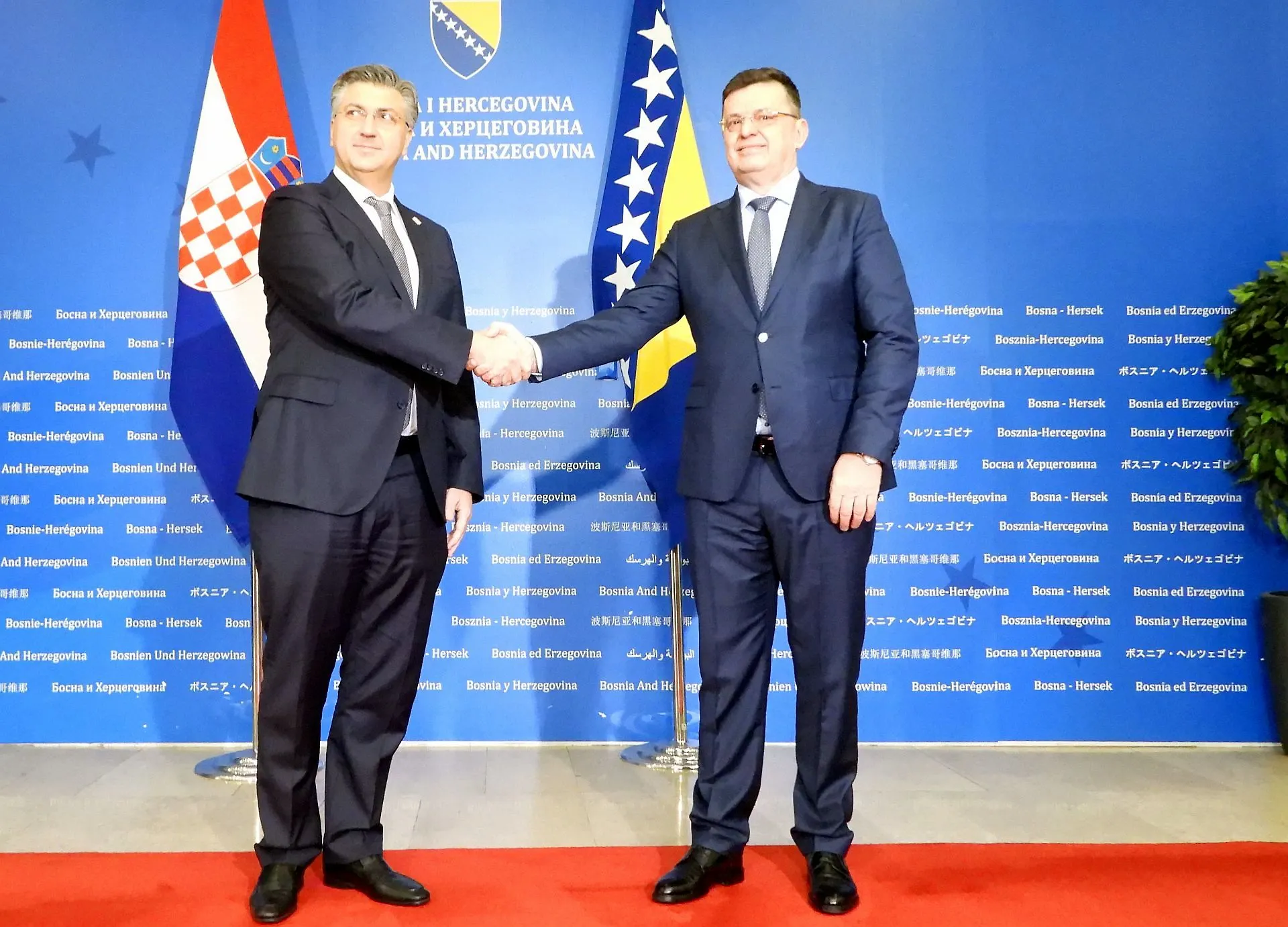 Predsjedatelj Tegeltija domaćin posjeta predsjednika Vlade RH Plenkovića (VIDEO)