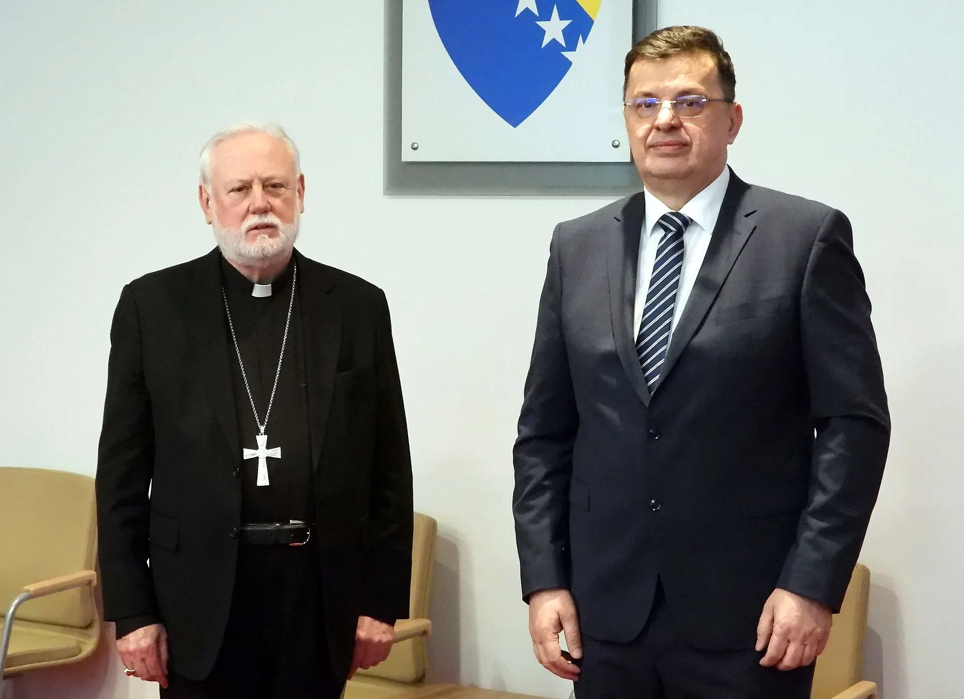 Chairman Tegeltija with Secretary for Relations with States of Holy See Mons Gallagher