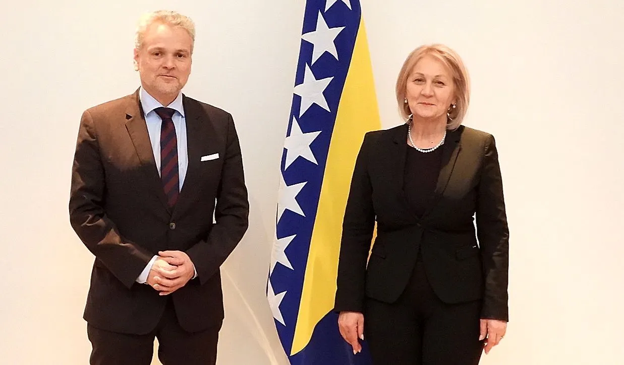Chairwoman Krišto with Ambassador Sattler