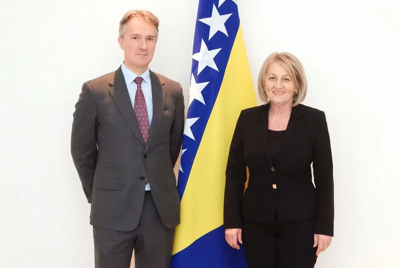 Chairwoman Krišto with Ambassador of Great Britain in BIH Reilley