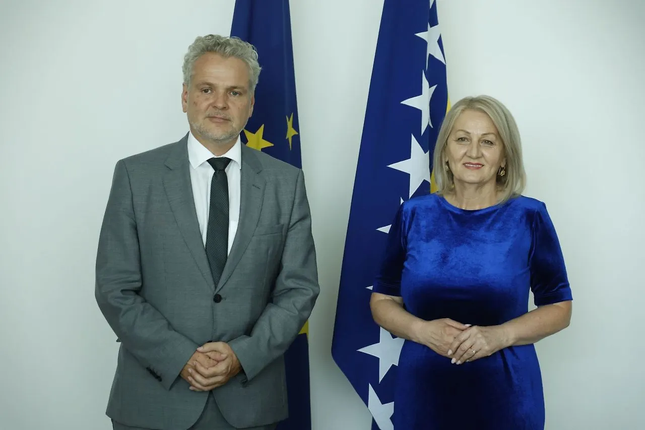 Chairwoman Krišto with Ambassador Sattler