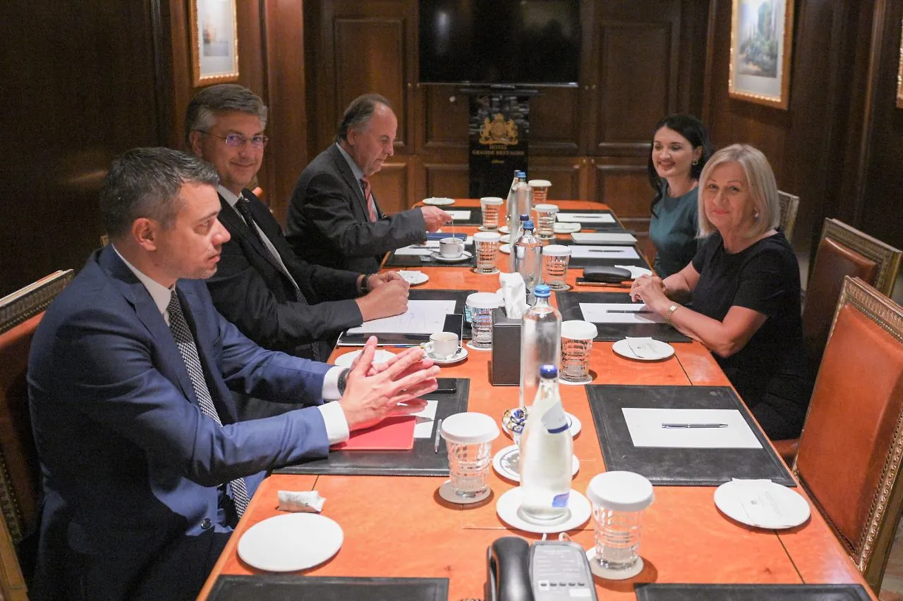Chairwoman Krišto Talks in Athens with Prime Minister of Croatia Plenković