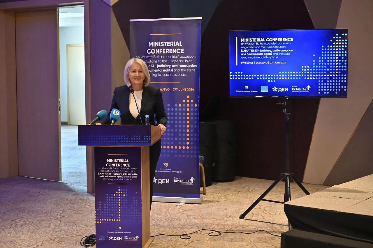 Предсједавајућа Кришто на отварању министарске конференције на тему преговора о приступању ЕУ-у – правосуђе