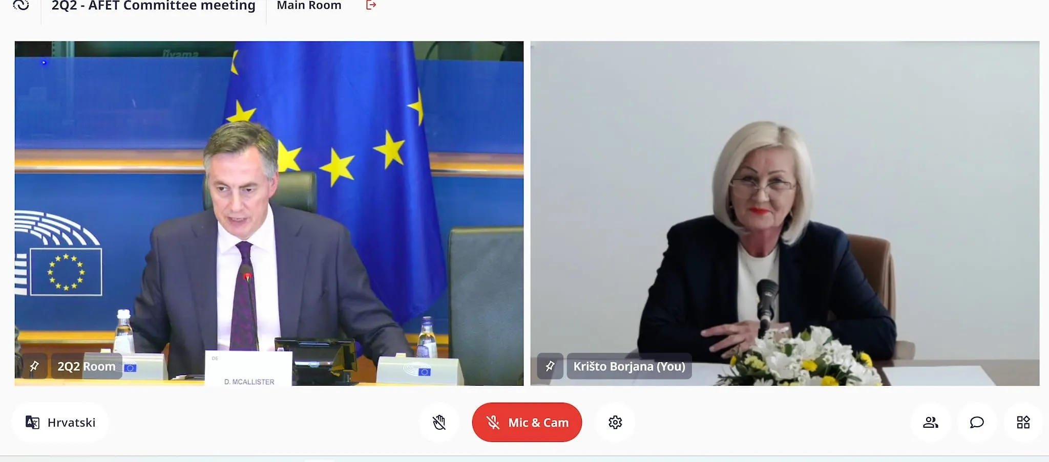 Предсједавајућа Кришто са члановима АФЕТ-а