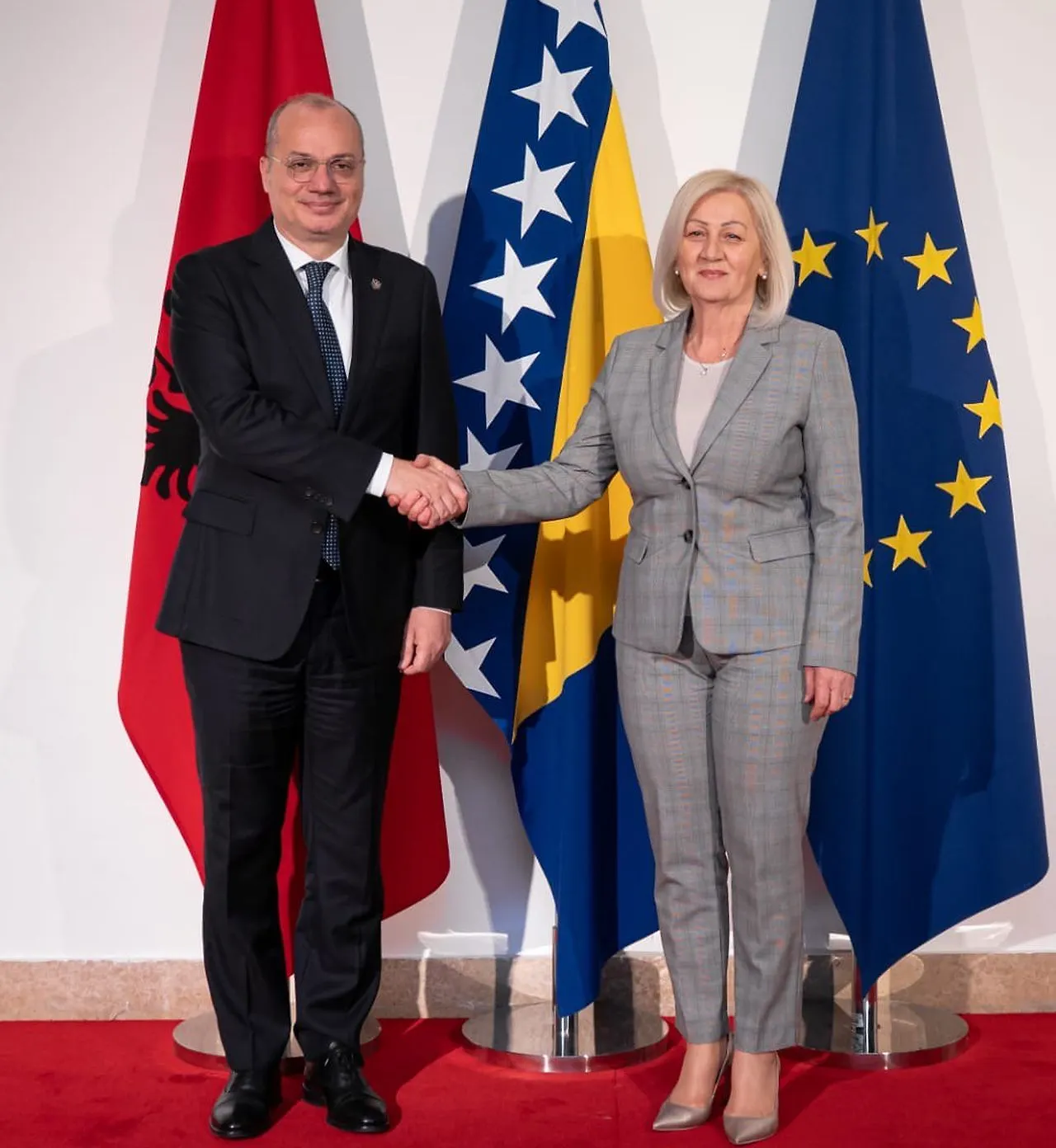 Предсједавајућа Савјета министара БиХ Борјана Кришто на састанку с министром европских и спољних послова Републике Албаније



