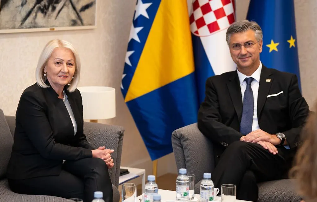 Сусрет предсједавајуће Савјета министара БиХ Борјане Кришто и предсједника Владе РХ Андреја Пленковића у Загребу 