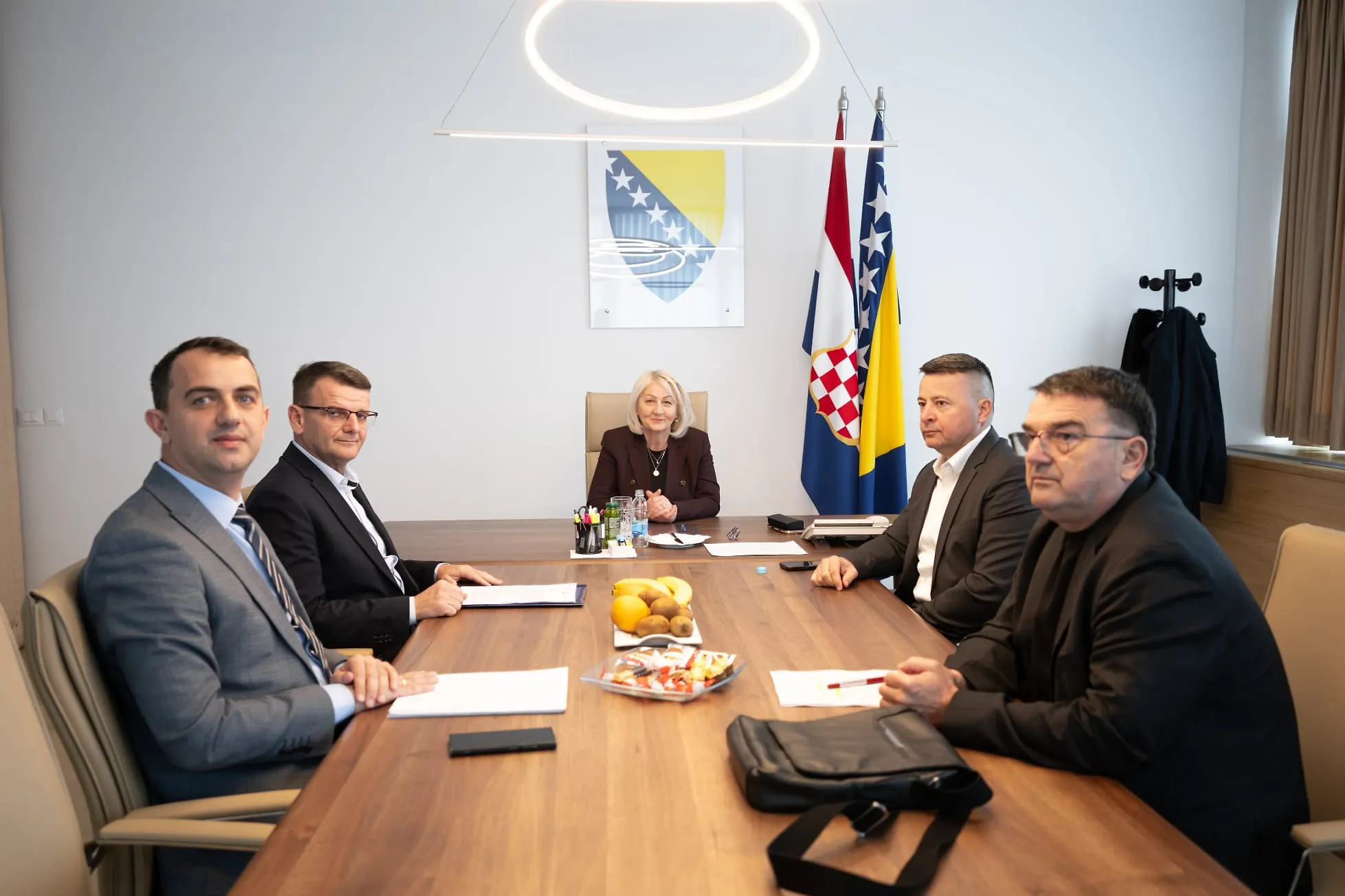 Предсједавајућа Кришто с предсједником Владе Посавског кантона, градоначелником Орашја и начелником Општине Домаљевац - Шамац