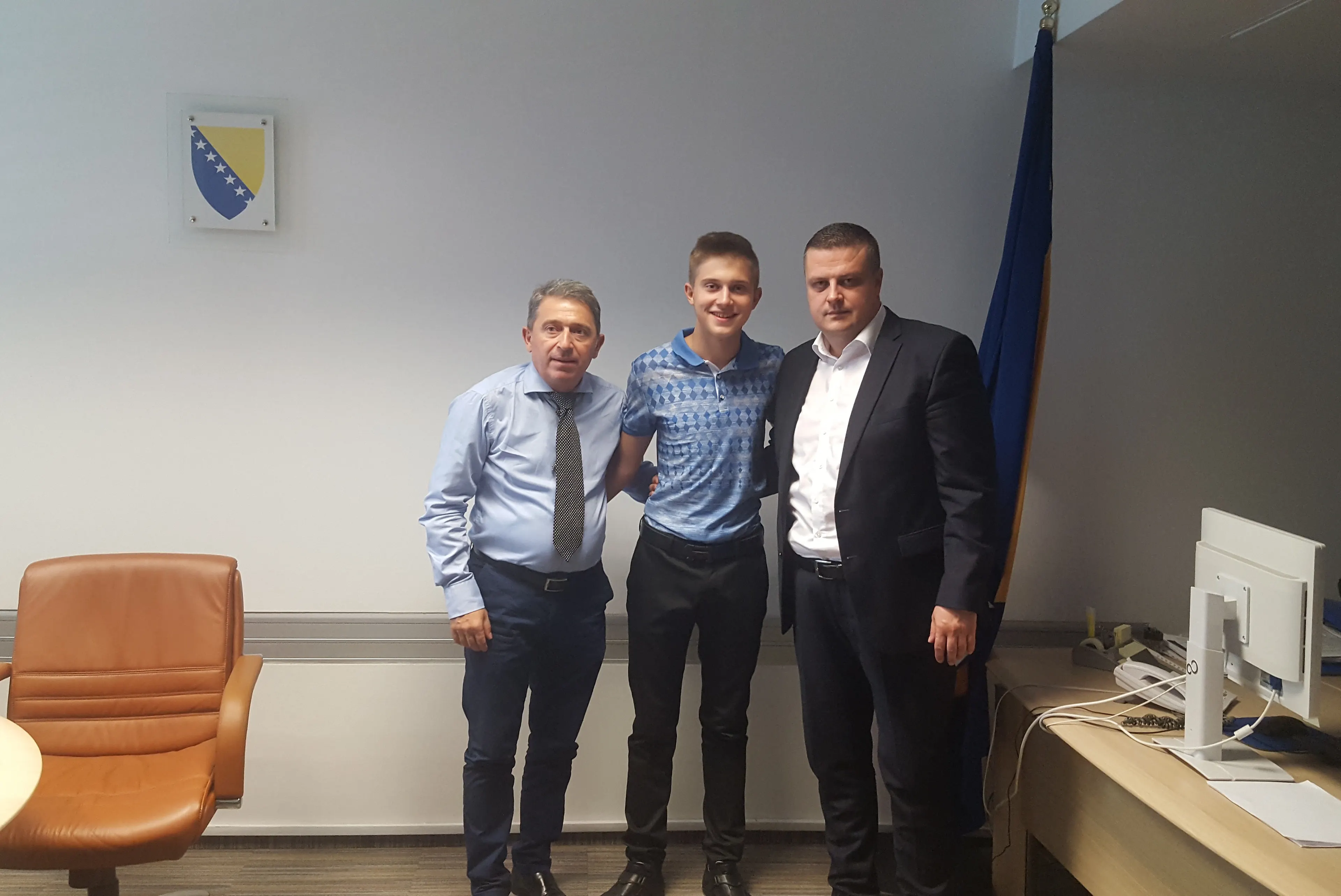 Zamjenik ministra Vojin Mijatović ugostio je Sanjina Pehlivanovića, višestrukog evropskog prvaka u bilijaru, u kategoriji do 17 godina