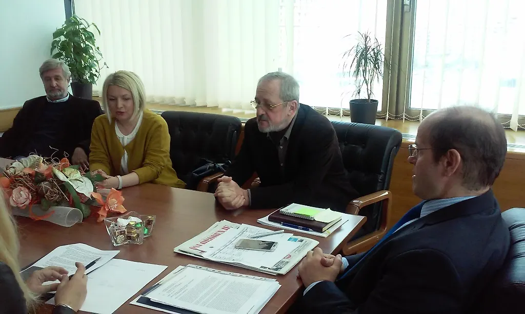 Ministar Adil Osmanović sa predstavnicima Umjetničke galerije Bosne  i Hercegovine i Muzeja savremene umjetnosti Republike Srpske