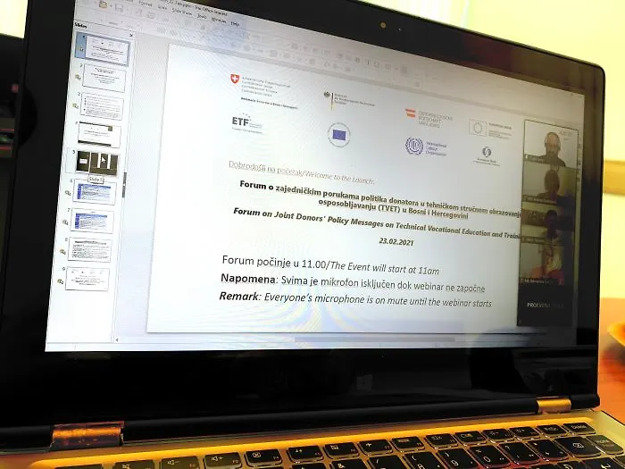 Министарство цивилних послова учествовало данас у онлине Форуму о заједничким порукама политика донатора у техничком стручном образовању и оспособљавању(TVET) у Босни и Херцеговини