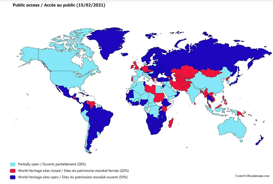 Праћење затварања локалитета свјетске баштине услијед пандемије Ковид-19