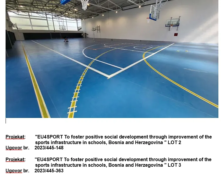 Projekat EU4SPORT Obnova/modernizacija sportskih dvorana u osnovnim školama i fakultetima sporta u BiH