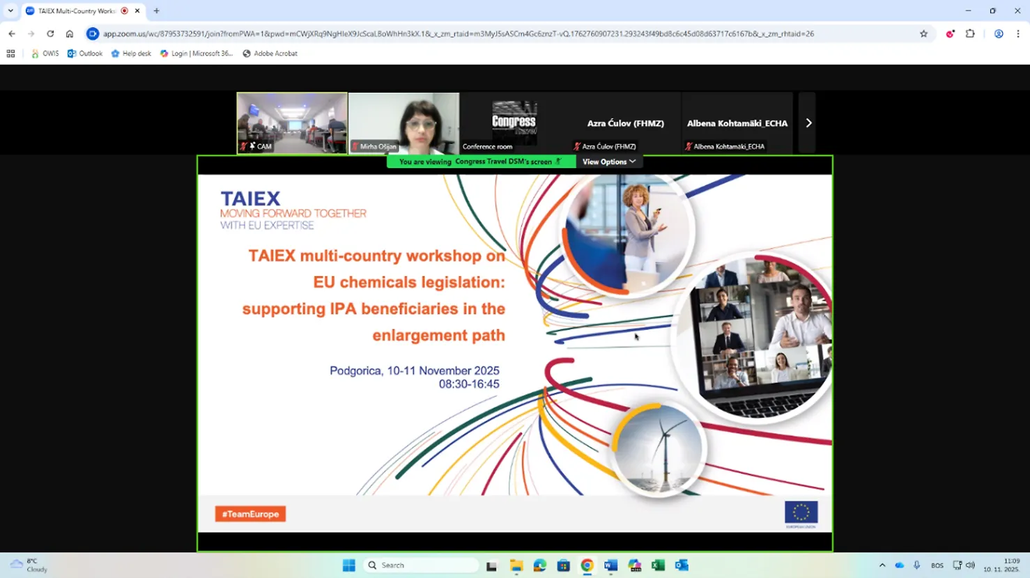 Predstavnik Ministarstva civilnih poslova BiH učestvovao na TAIEX radionici o EU zakonodavstvu o hemikalijama