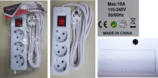 Produžno kablo s tri utičnice, tip Q501