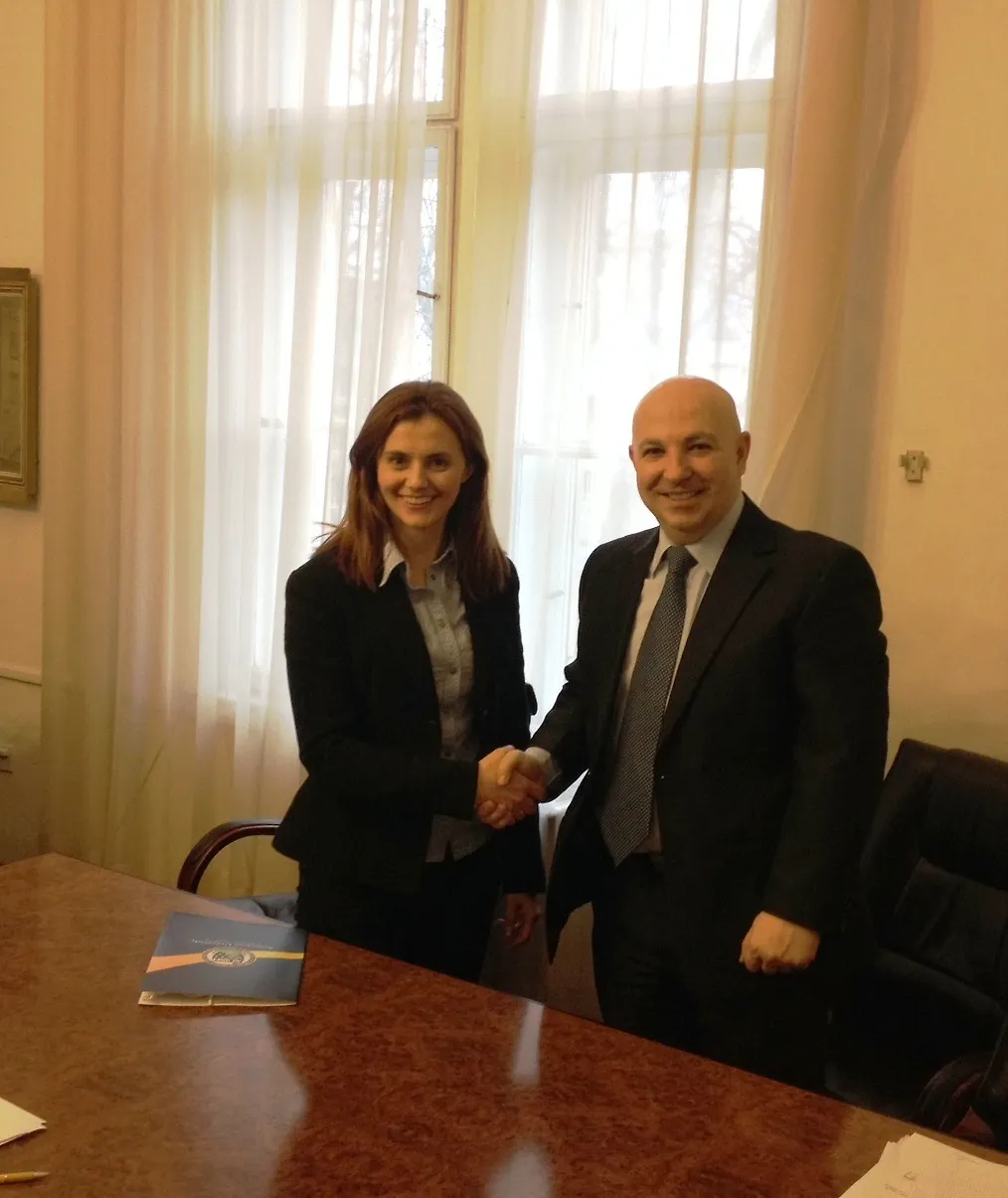 Sarajevo, 13.3.2015- Deputy Minister of Foreign Trade and Economic Relations of Bosnia and Herzegovina, Ms. Ermina Salkičević Dizdarević met today with the President of the American University in Bosnia and Herzegovina, Mr. Denis Prcić ...