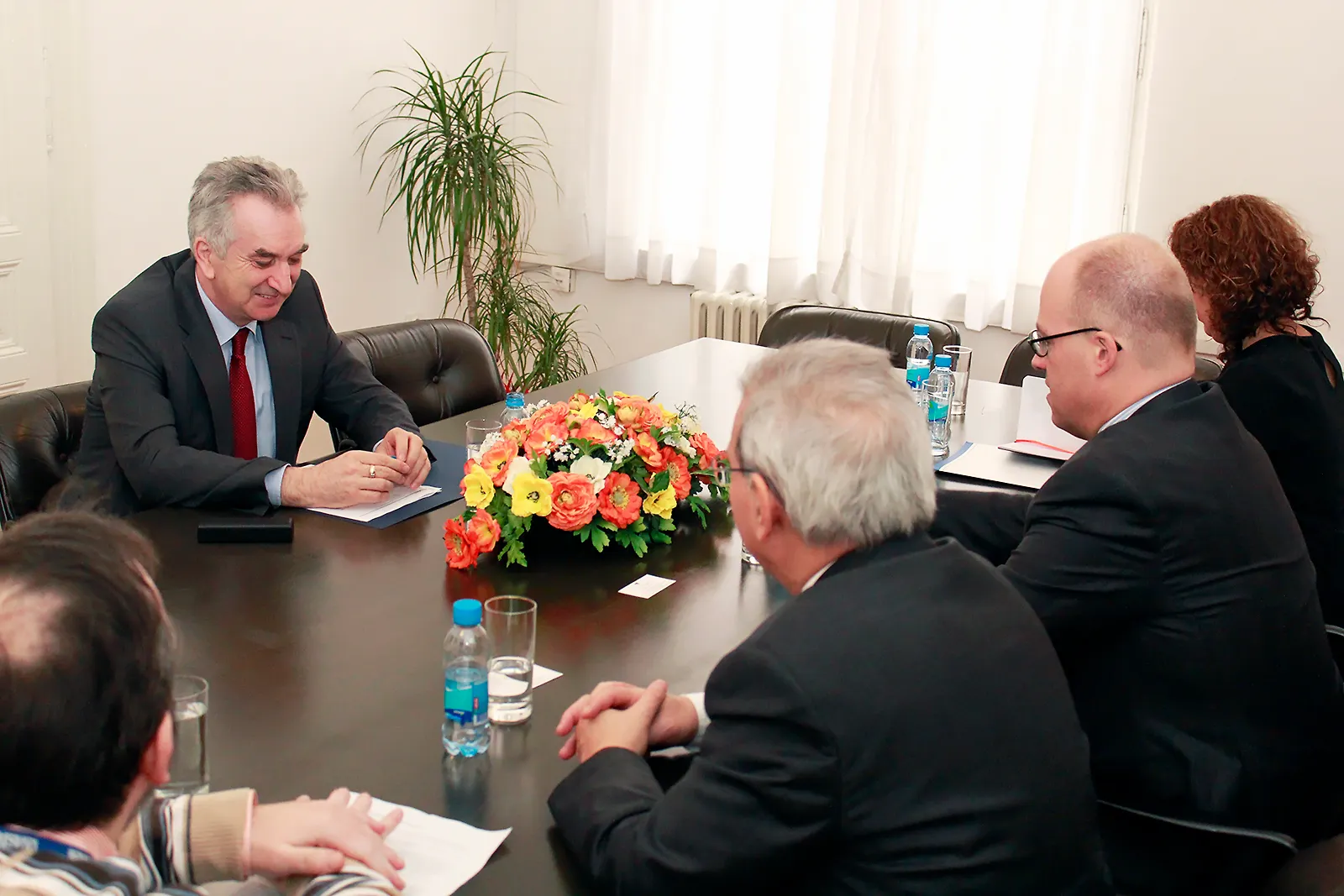 Minister Mirko Šarović at the meeting with the Head of OSCE Mission to BiH Jonathan Moore and the Co-ordinator of OSCE Economic and Environmental Activities Halil Jurdakul Yigitgüden