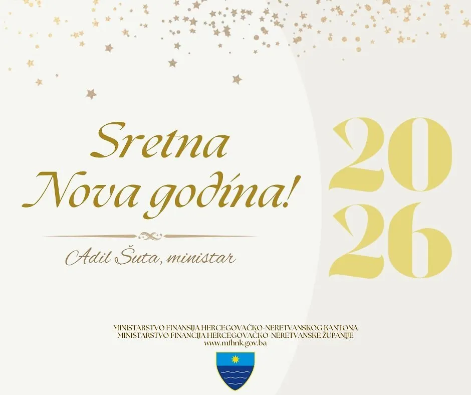 NOVOGODIŠNJA ČESTITKA MINISTRA FINANSIJA HNK