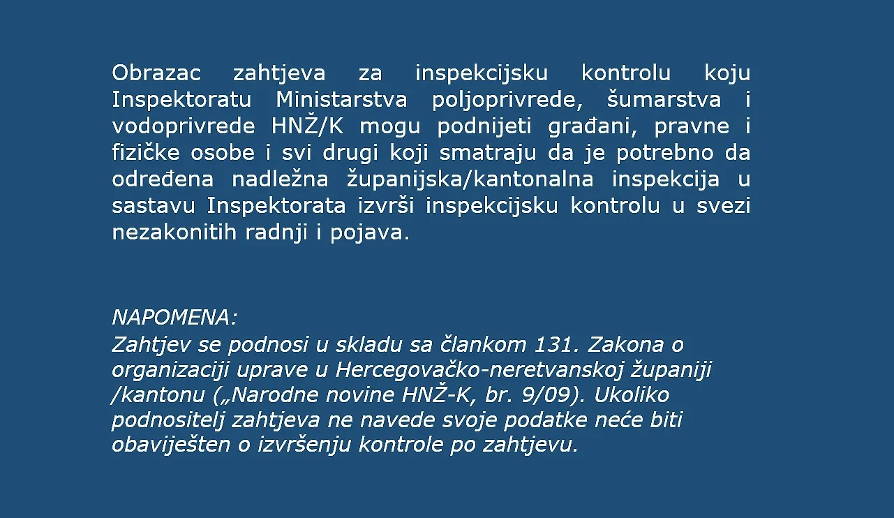 Zahtjev za inspekcijsku kontrolu